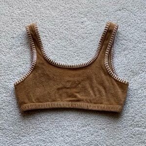 Electric & Rose Dion Vintage Terry Bra - Brown Crop Top from Anthropologie